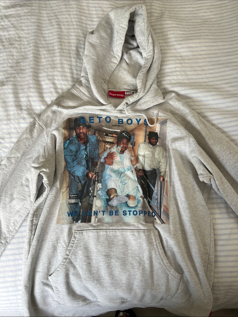 Supreme Gray Graphic 'Geto Boys' Pullover Hoodie